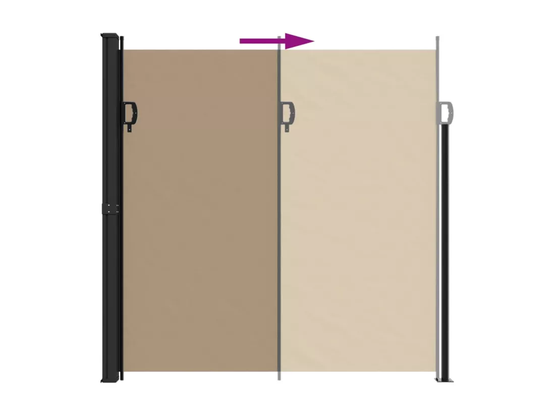 Auvent latéral rétractable taupe 200x500 cm