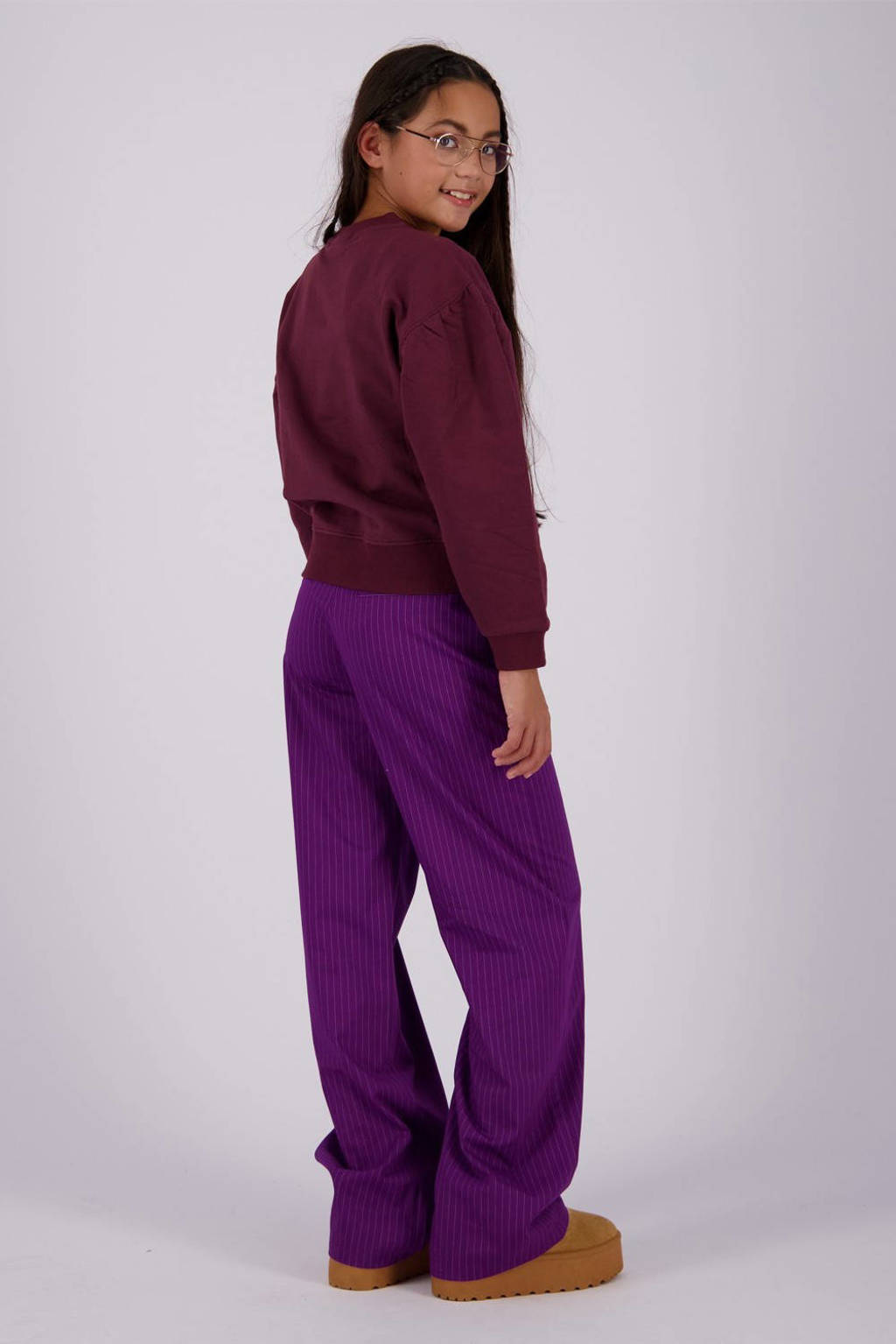Vingino sweater Noran met tekst wijnrood