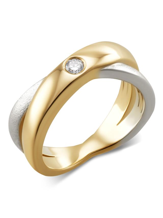 Croisé-Ring, LG-Brillant, Silber 925, bicolor