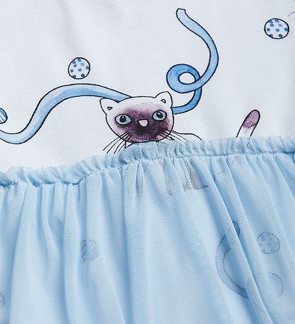 Mini Rodini KjoleBody l/æ - Tulle Skirt- Siamese AOP - Lyseblå