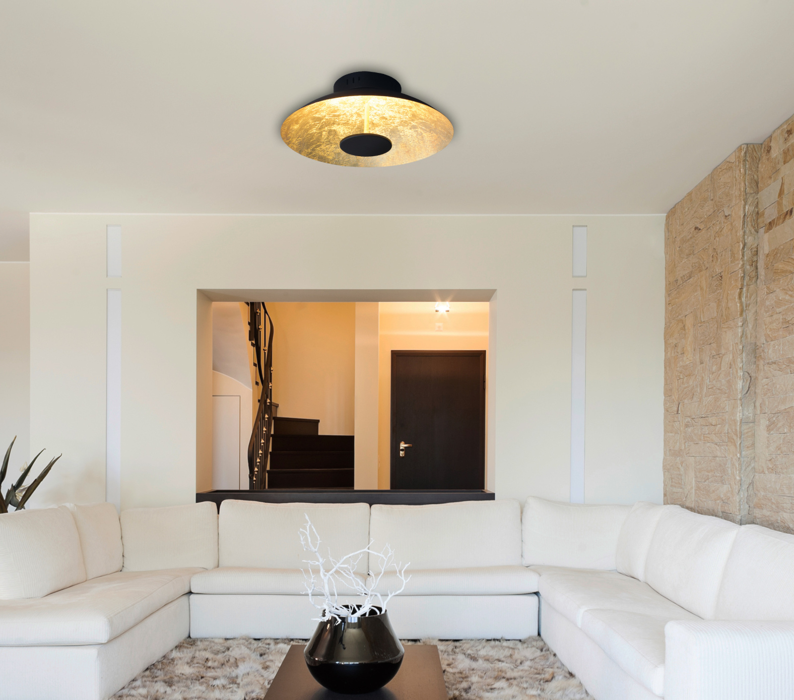 LED-Deckenleuchte - gold - Ø 40 cm
