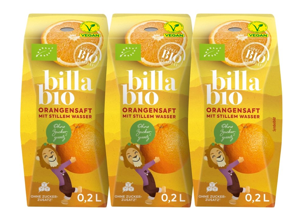BILLA Bio Orangensaft mit stillem Wasser