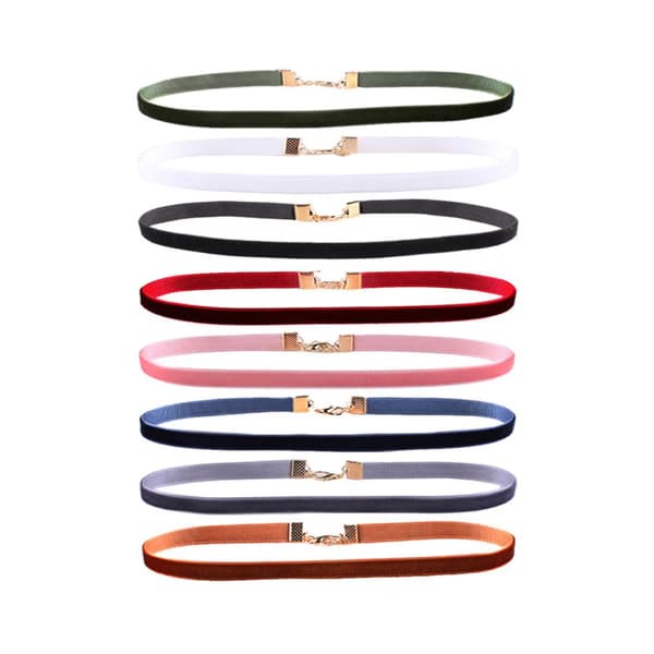 8-pack trendy choker halskjede fløyel stoff fløyel