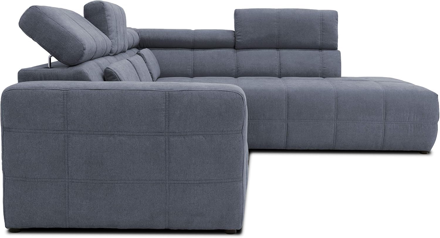 DOMO. collection Ecksofa Brandon, Sofa mit Rückenfunktion in L-Form, Polsterecke, Eckgarnitur Ottomane rechts 275 x 228 x 98 cm (BxTxH), dunkelgrau