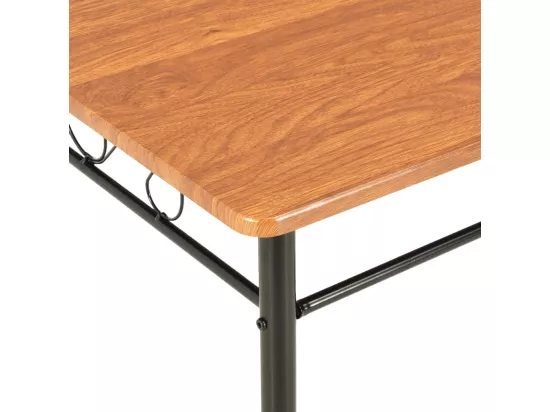 Ensemble de salle à manger 7 pcs MDF et acier Marron