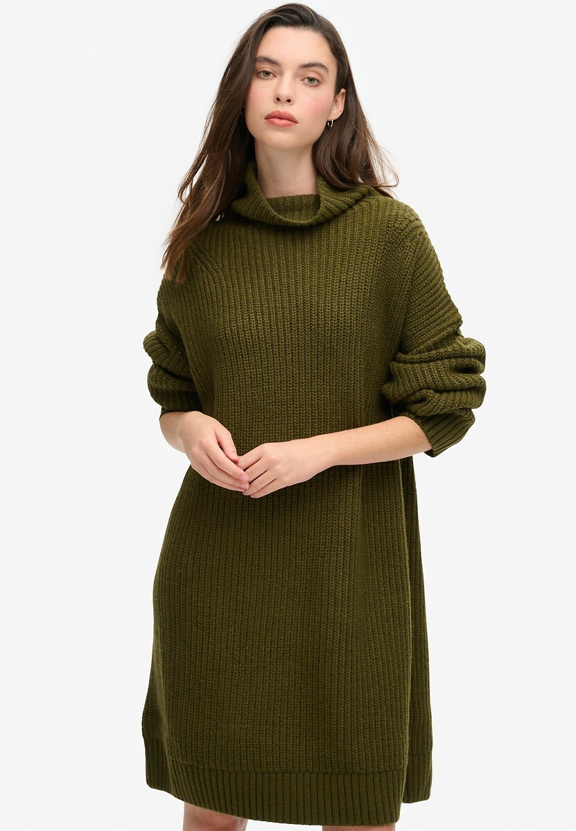 SUPERDRY<br>Vestido de malha canelada grossa
