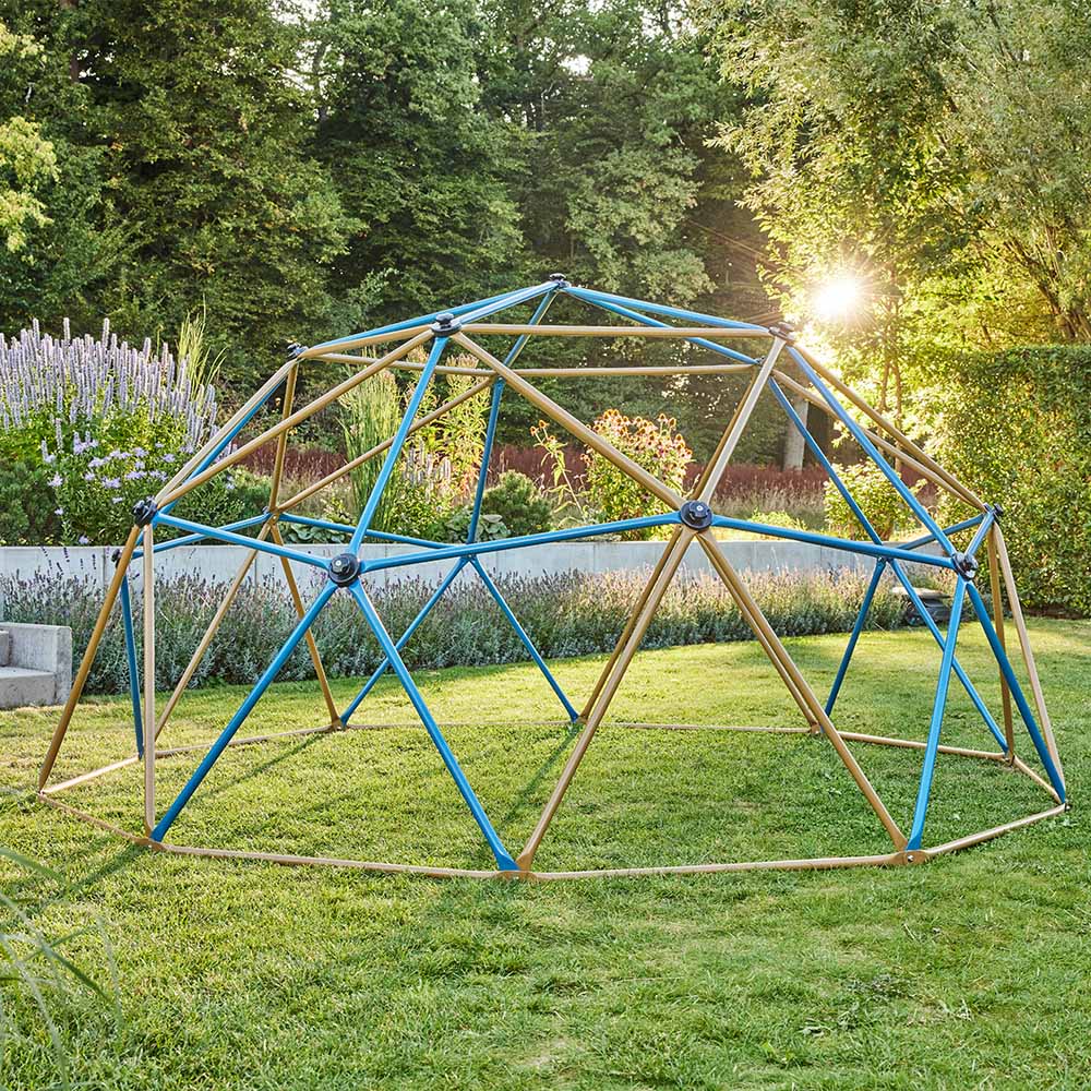 Home Deluxe - MATTI Klimrek - Kleur: Blauw/Brons - ⌀ 305 cm - Draagvermogen tot 340 kg | Klimtoren, rekstok, kinderspeelgoed