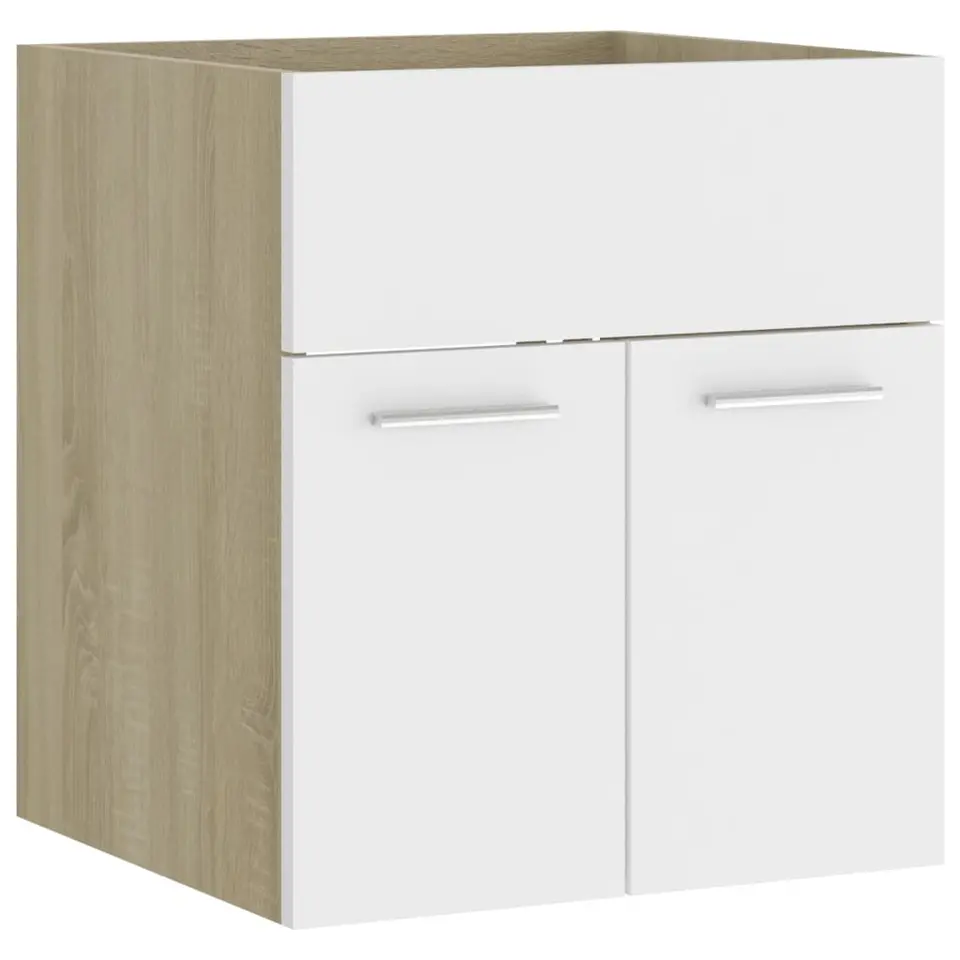 vidaXL - Wastafelkast - Wit - Bewerkt hout - 41 x 38.5 x 46 cm
