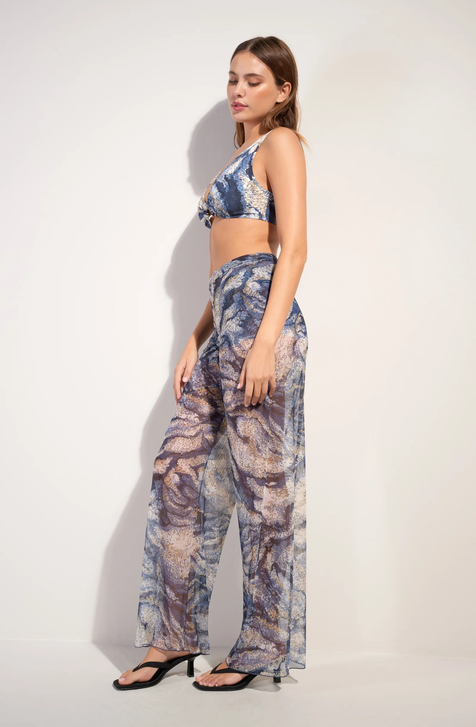 paz Pantalon large en tulle imprimé WAVE Wave