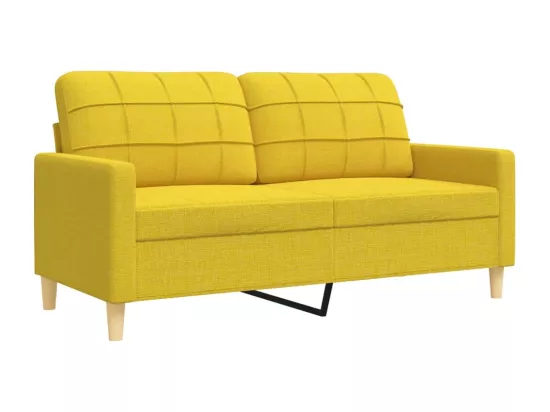 Ensemble de canapés 2 pièces coussins décoratifs jaune clair tissu