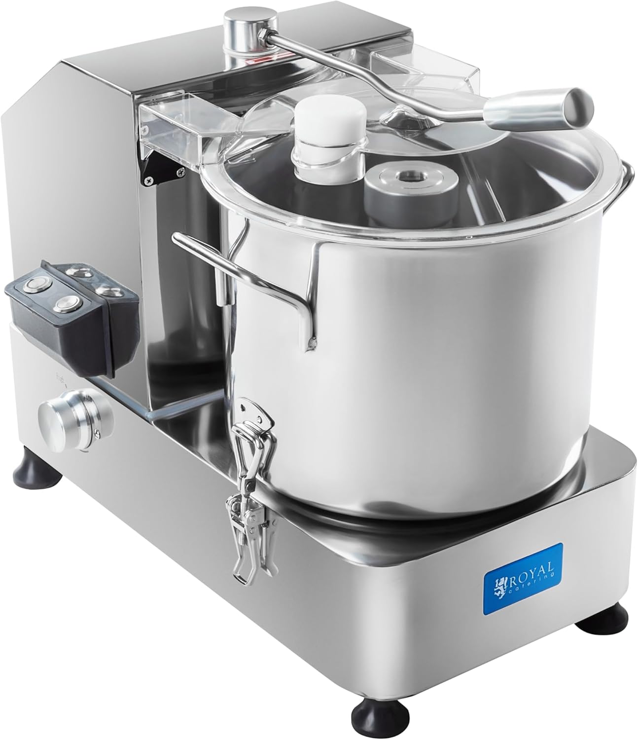 Royal Catering Tischkutter Fleischkutter Küchenkutter Cutter (12 L, 1200 W, 230 V, 1100–2800 U/min, Edelstahl, Nachfüllöffnung, Emulsionsmesser)