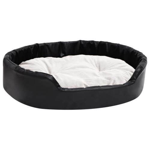 Sofá Vidaxl com almofada lavável, preto e branco, para animais de estimação.