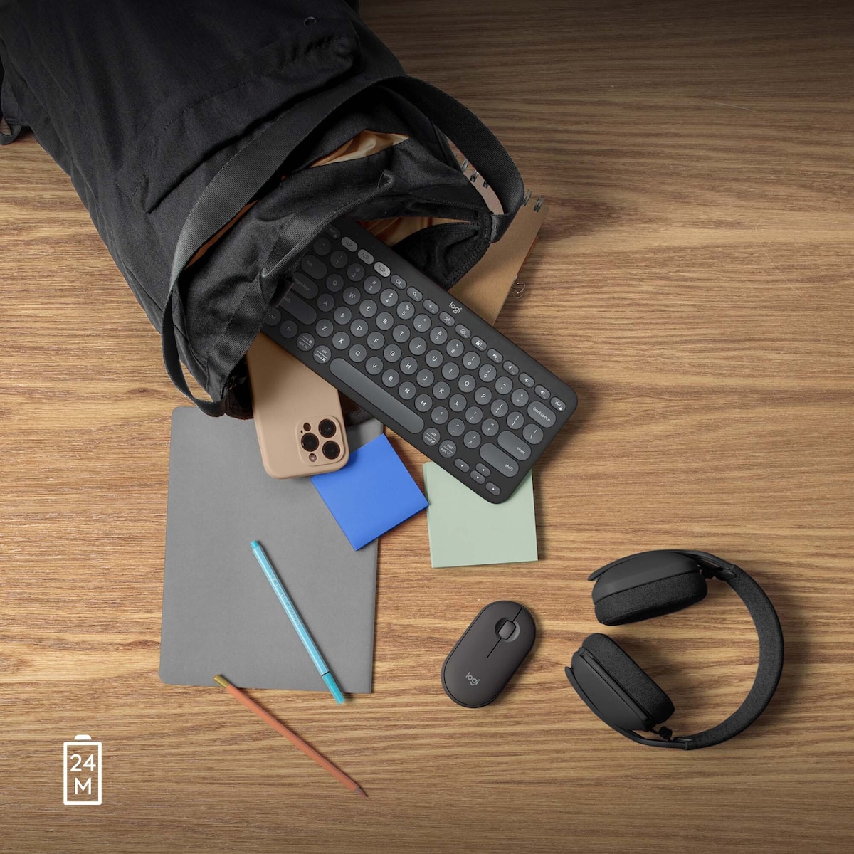 Logitech Pebble Mouse 2 M350s trådløs mus (Grafitt)