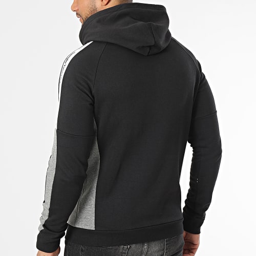Sweat Capuche A Bandes 40673 Side Hoodie Noir