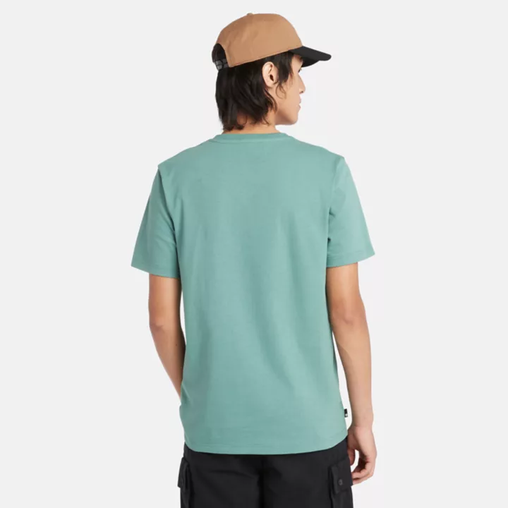 T-shirt à manches courtes et logo pour homme en bleu sarcelle
