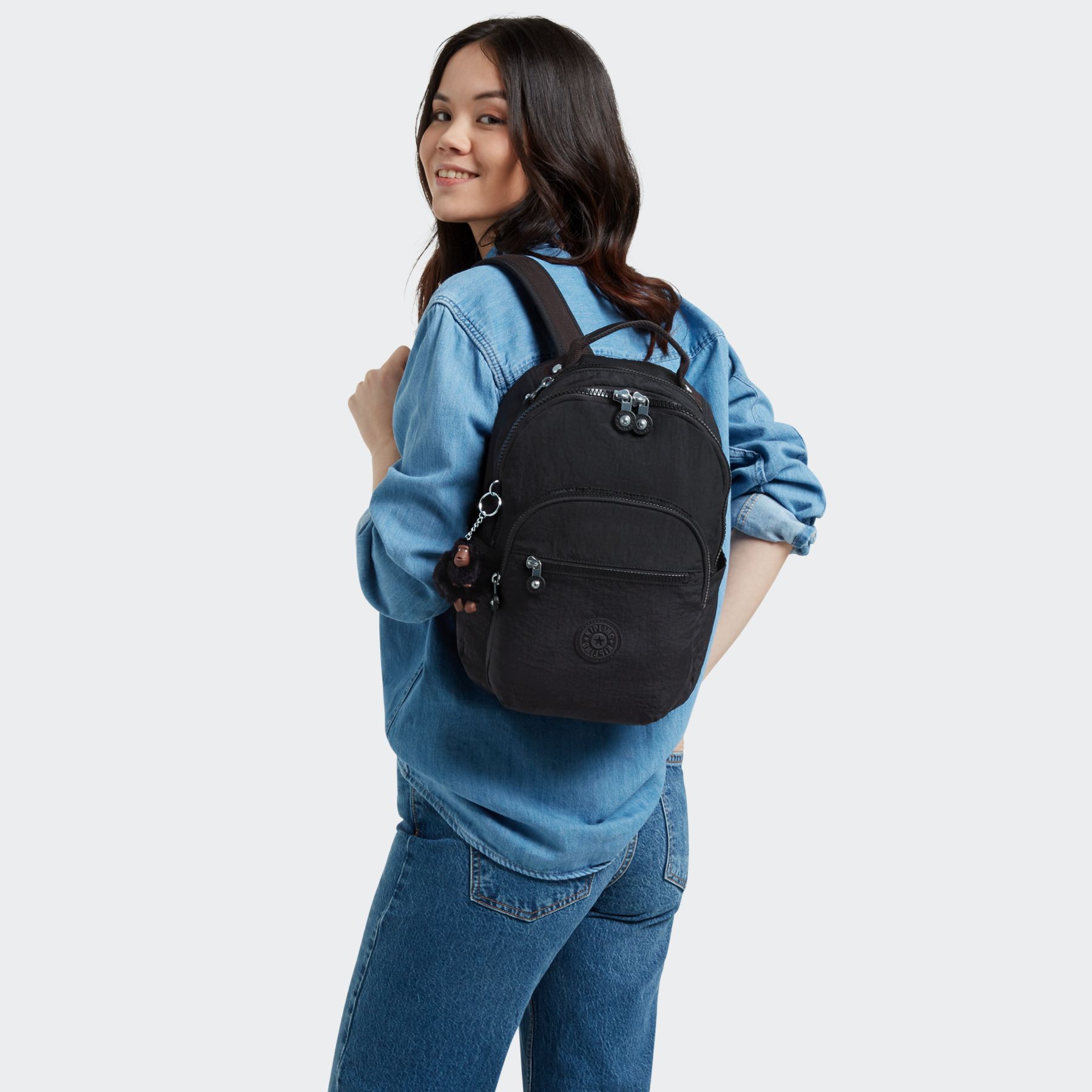 SEOUL S Petit Sac à Dos avec Compartiment pour Tablette - Black Tonal