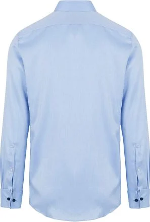 Suitable Overhemd Dubbelmanchet Blauw DM-03 Uni Blue kopen