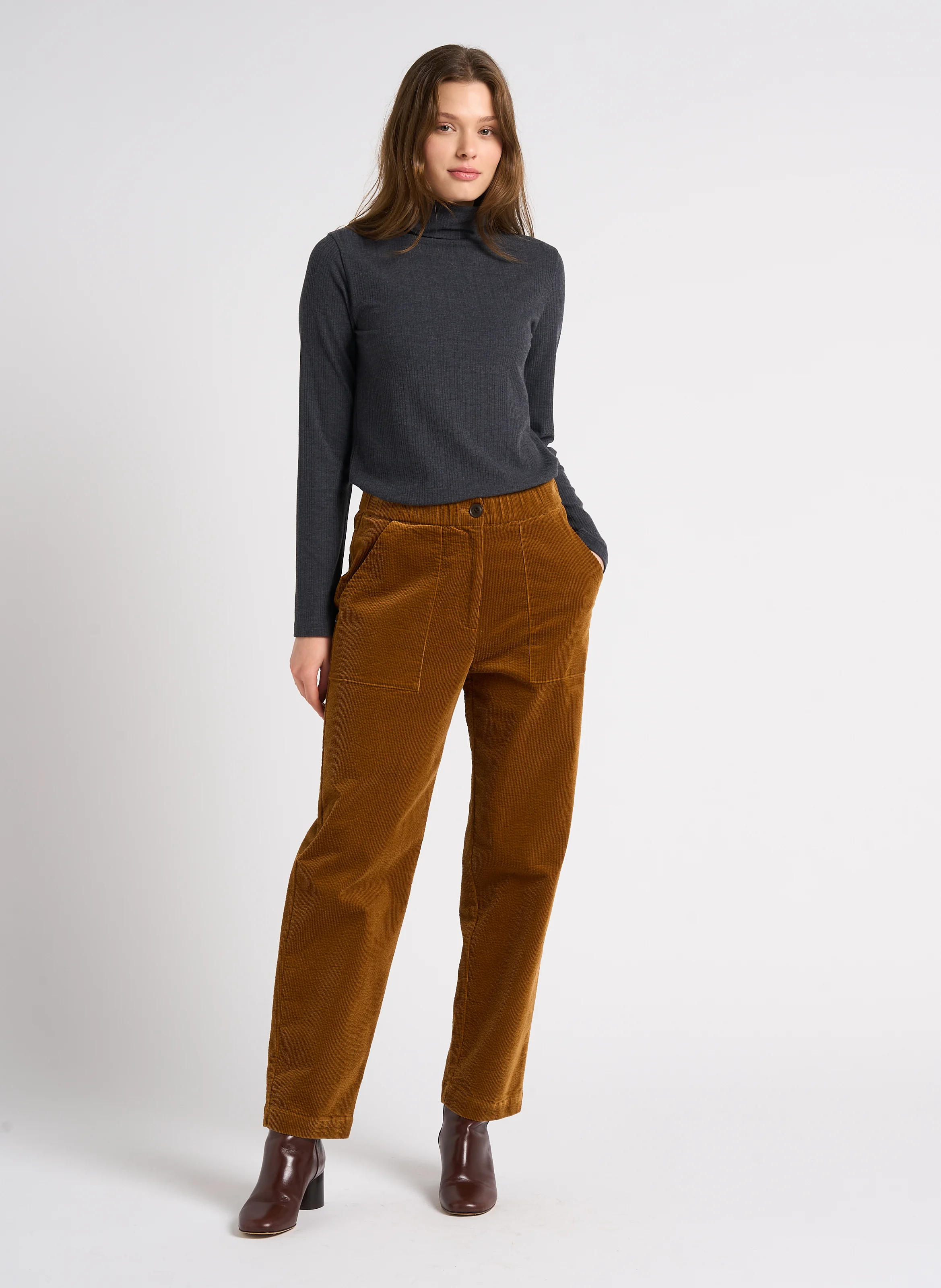 Sous-pull droit col roulé | Gris