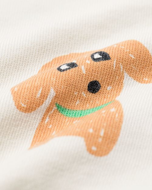 pull chiens pour nouveau-né blanc cassé