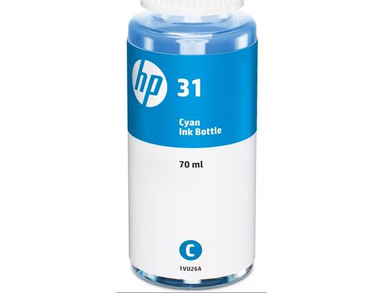 HP - Bouteille d'encre 31 cyan (1VU26AE)