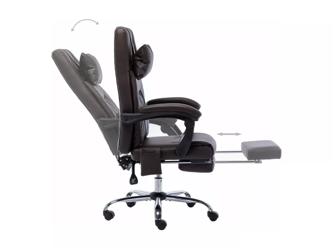 Prolenta Premium - Chaise de bureau de massage Marron Similicuir