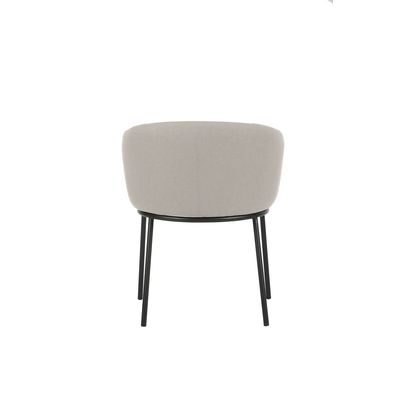 Fauteuil ARCO - 4 pieds métal - beige lin