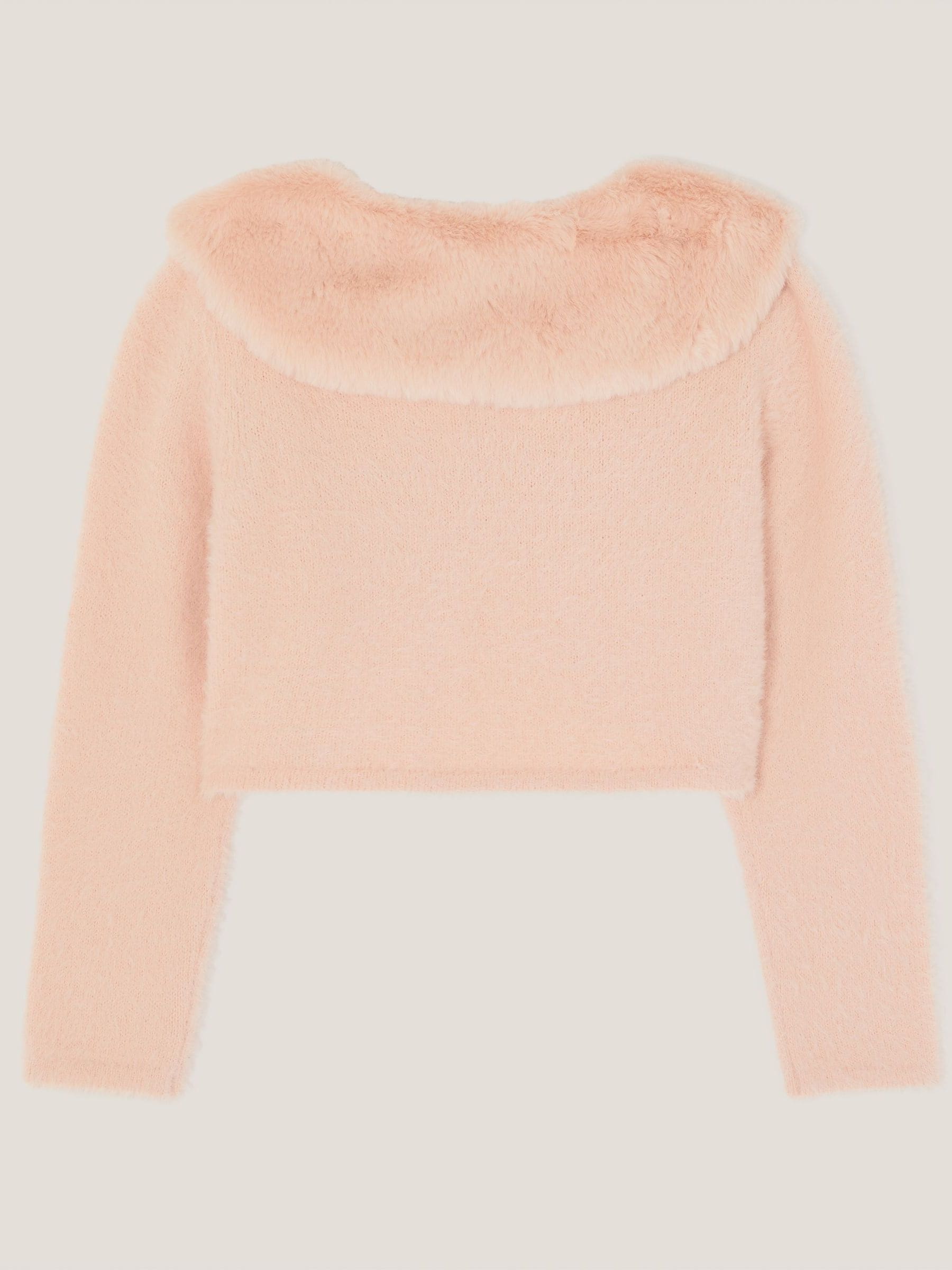 Roze - Monsoon Afneembare Kraag Fuzzy Vest