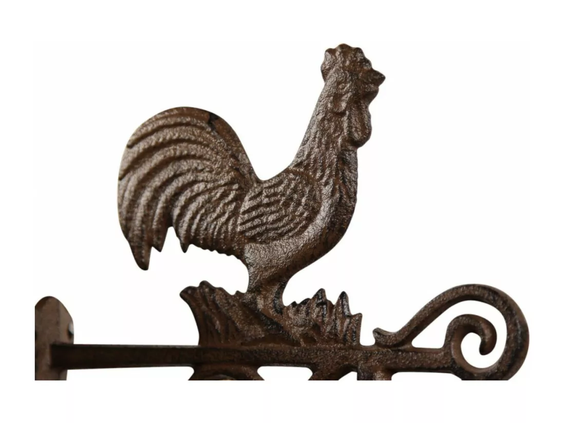 Cloche coq fonte Fonte Marron - Décoration d'Autrefois