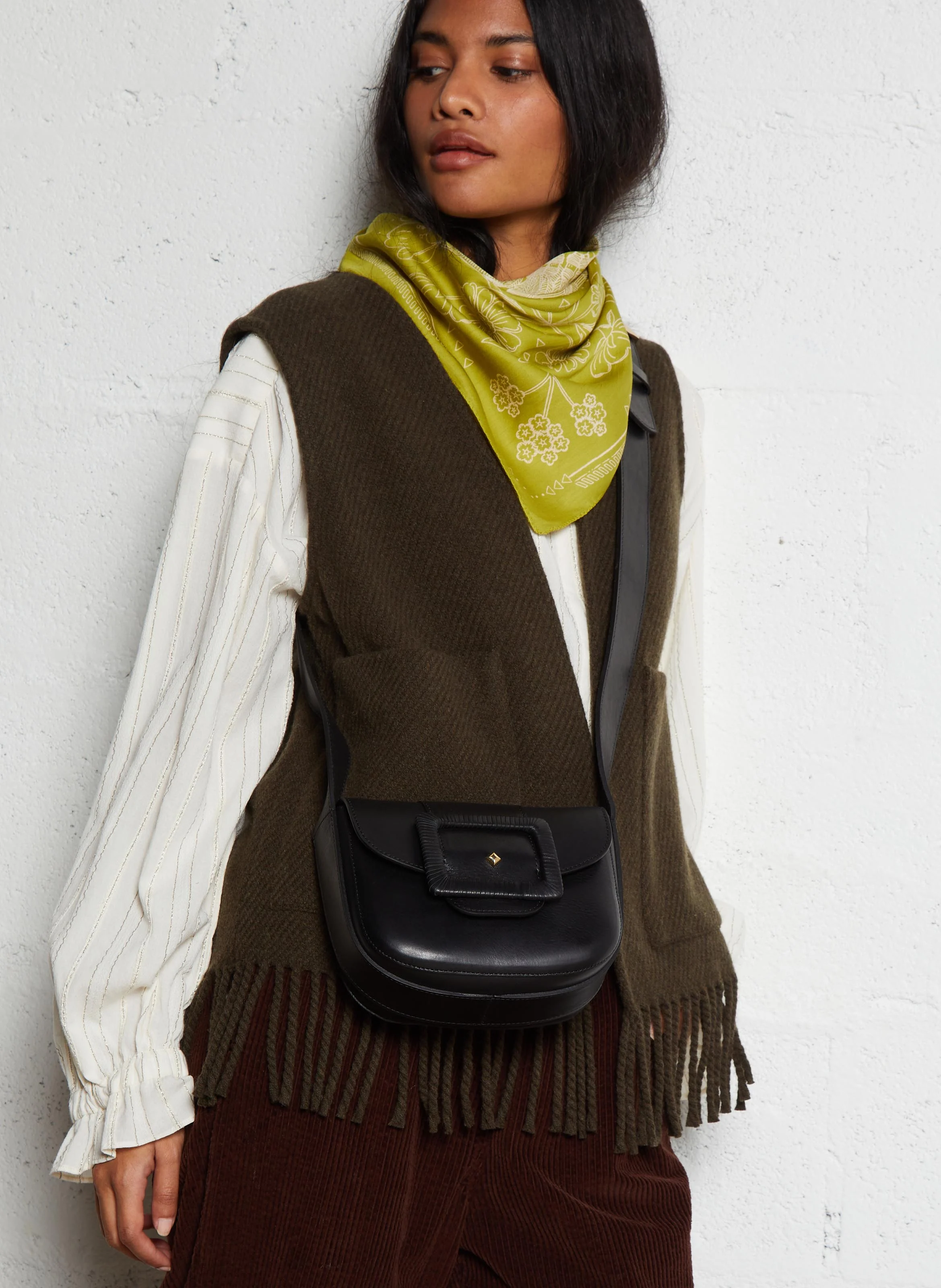 LE JUNE - Sac bandoulière en cuir | Noir