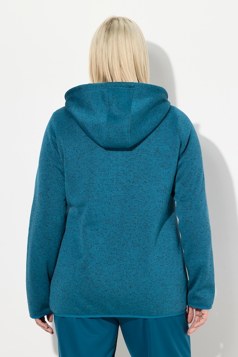 Strickfleece-Jacke, Teddyfleece, 2-Wege-Zipper, Reflektor