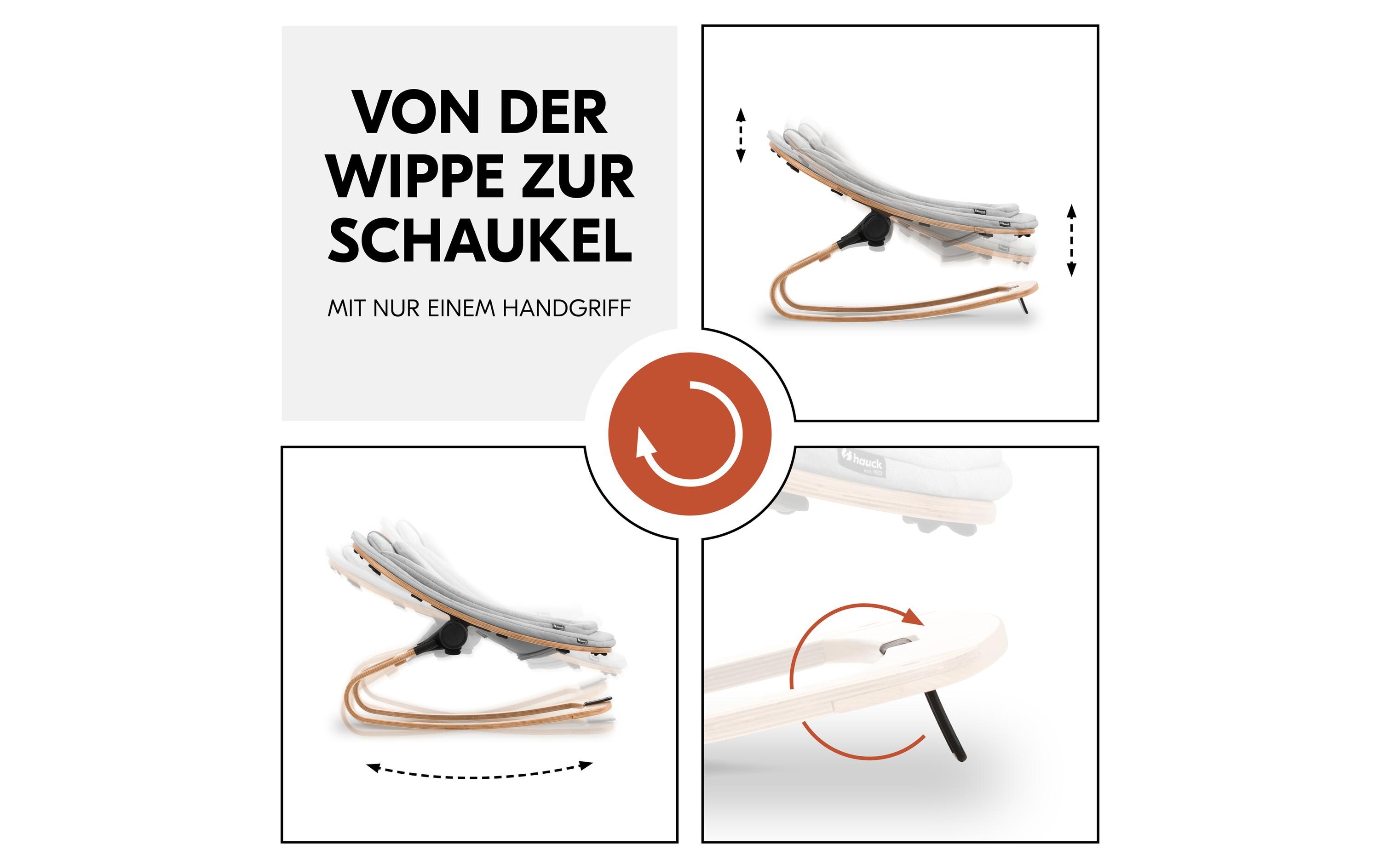 Hochstuhlaufsatz Bouncer Eco Holz<br>Nachhaltige 3-in-1 Holzwippe