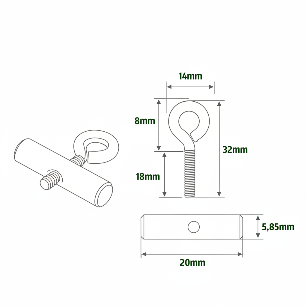 040parts 6 mm railstopper met schroefoog - Set van 2