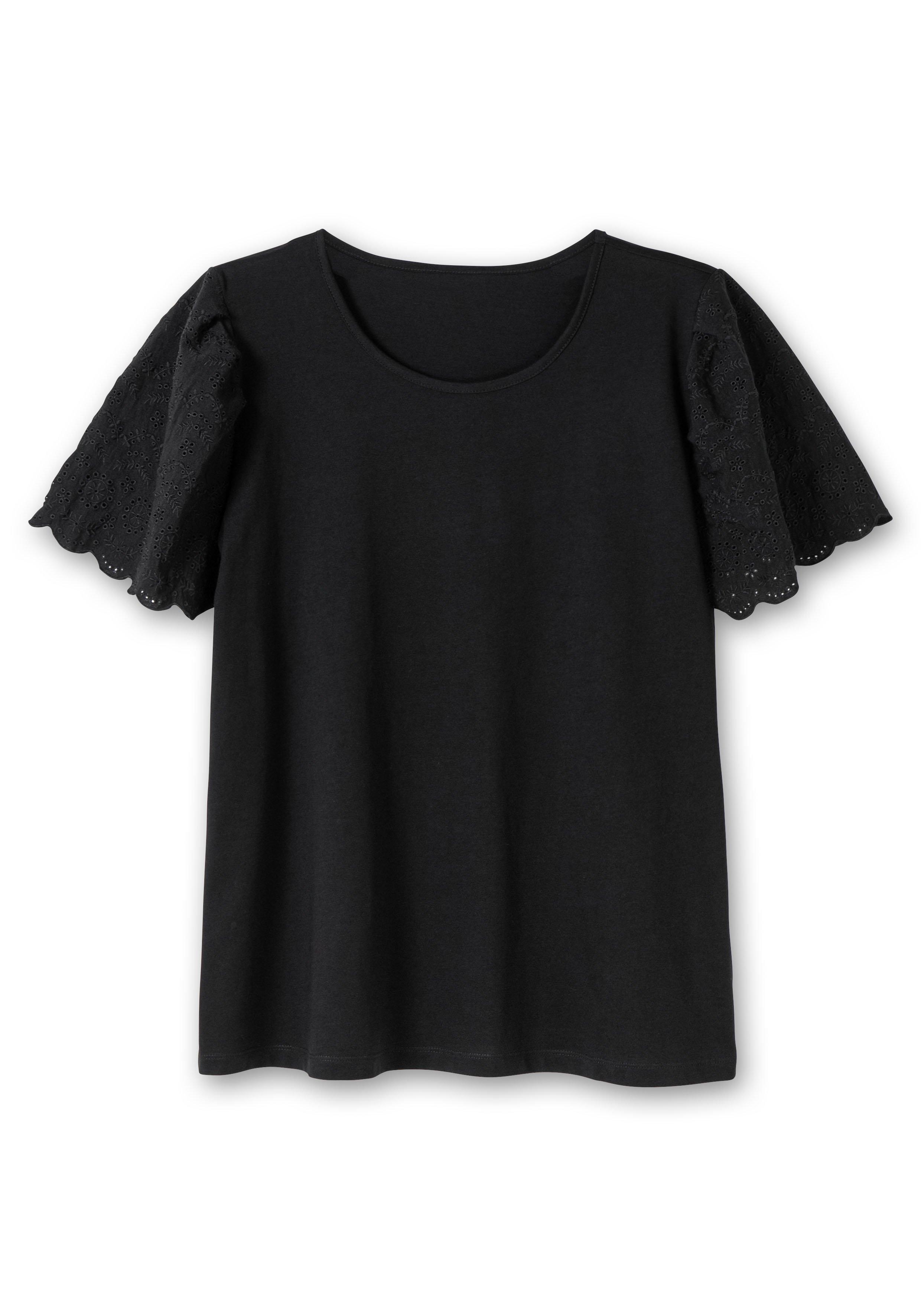 Shirt mit Flügelärmeln und Lochstickerei