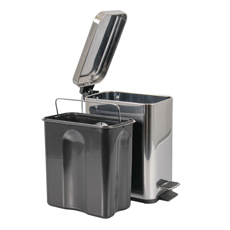 Poubelle rectangulaire en inox 5L