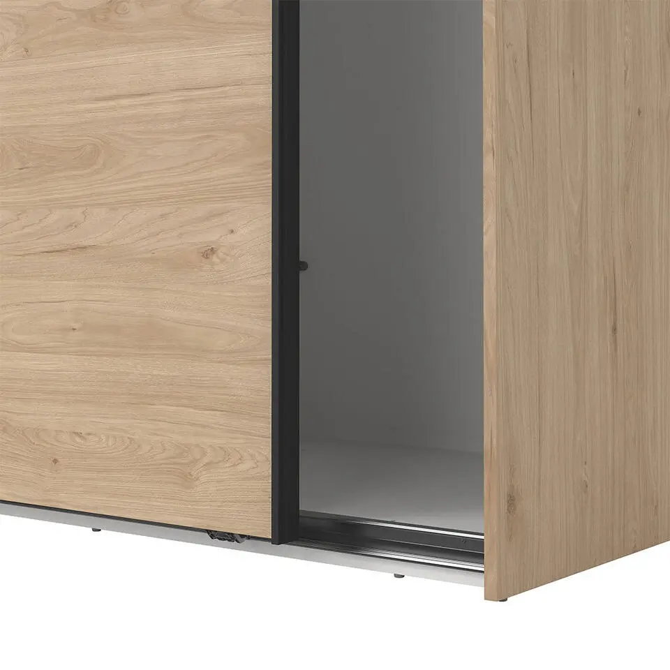 Hioshop Como schuifdeurkast 2 deuren 245x220cm eikdecor