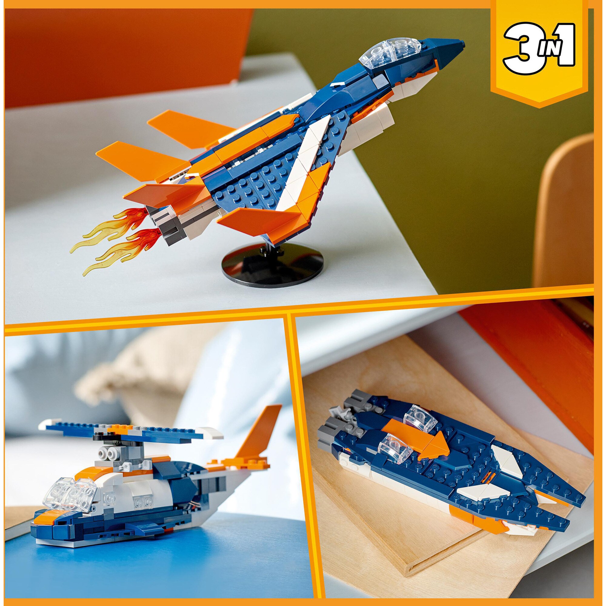 LEGO Konstruktionsspielzeug Creator 3-in-1 Überschalljet