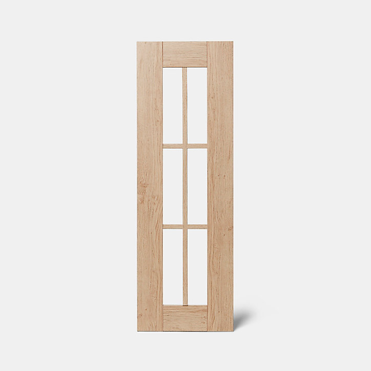 Porte de meuble de cuisine vitrée Alpinia décor chêne mat l. 30 cm x H. 90 cm GoodHome