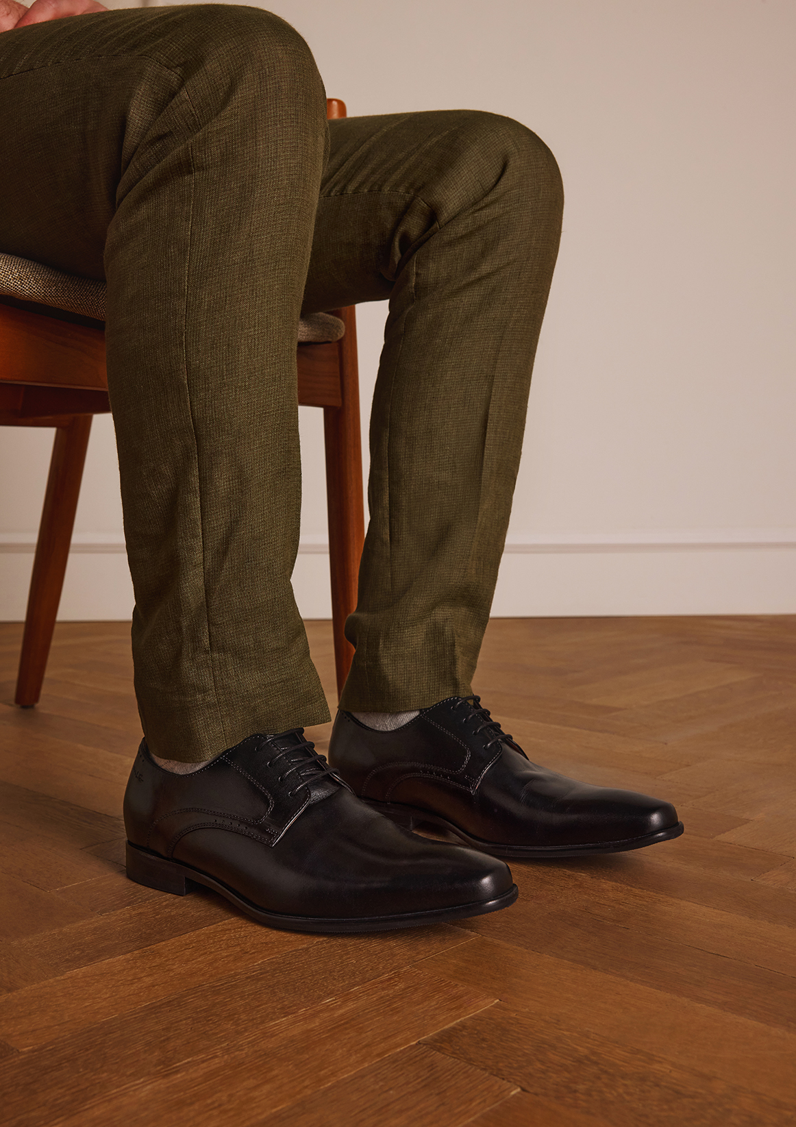 Zwarte leren veterschoenen