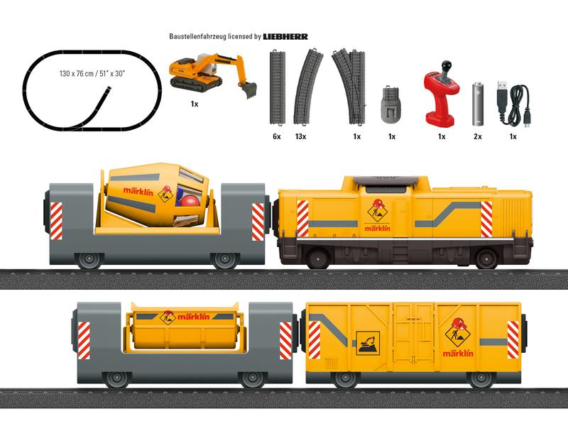 Märklin Startpackung my world Baustelle Baustellenzug mit Diesellokomotive und Wagons