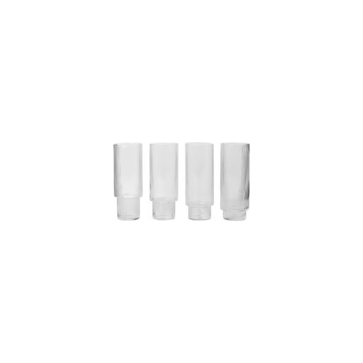 ferm LIVING Ripple 4-pak Longdrinkglas, Klar