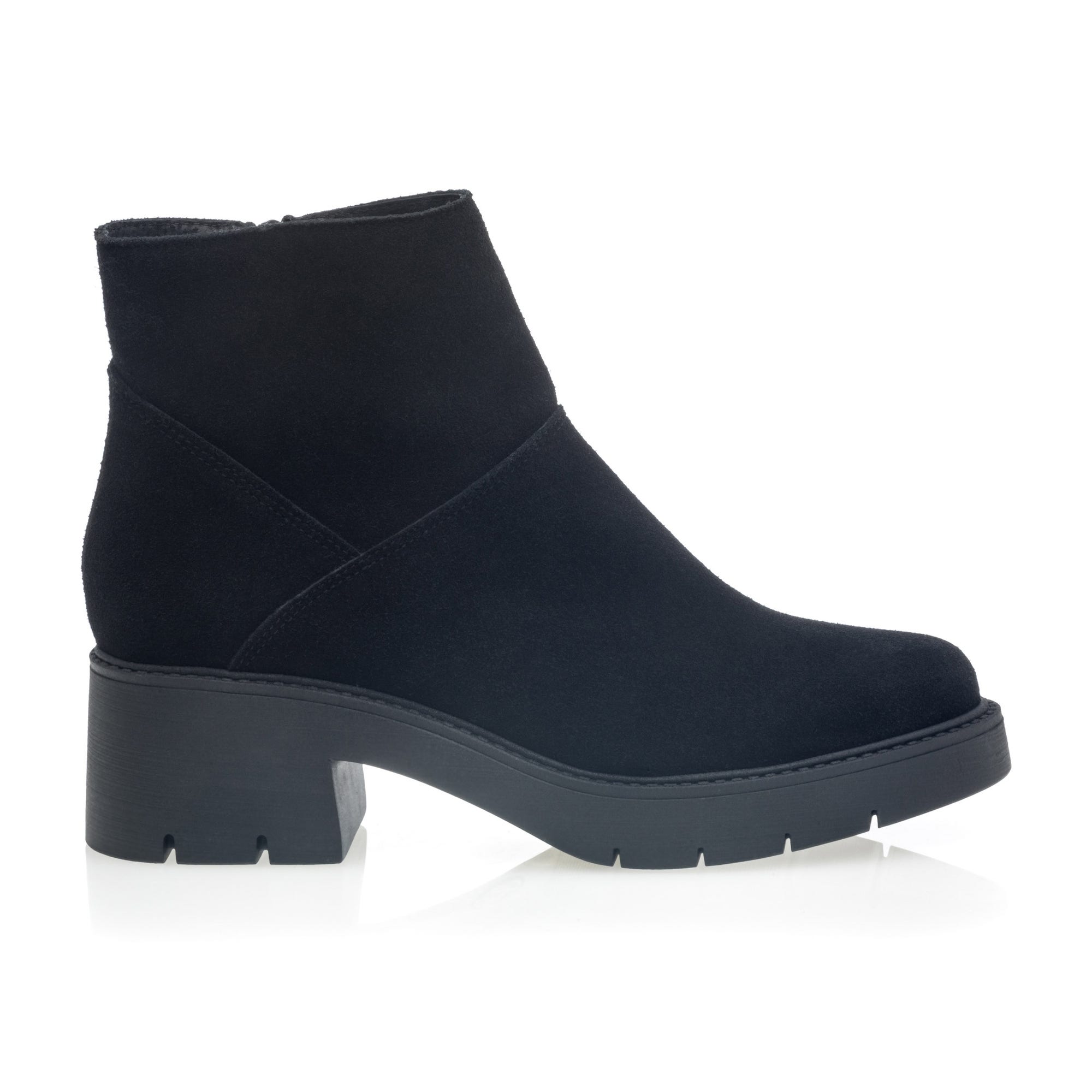 Boots à talon Femme en cuir noir