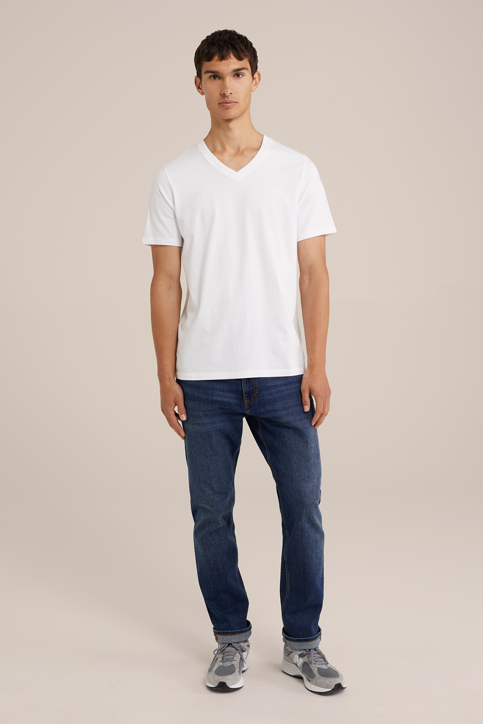 T-shirt van 100% katoen WE Fashion Wit