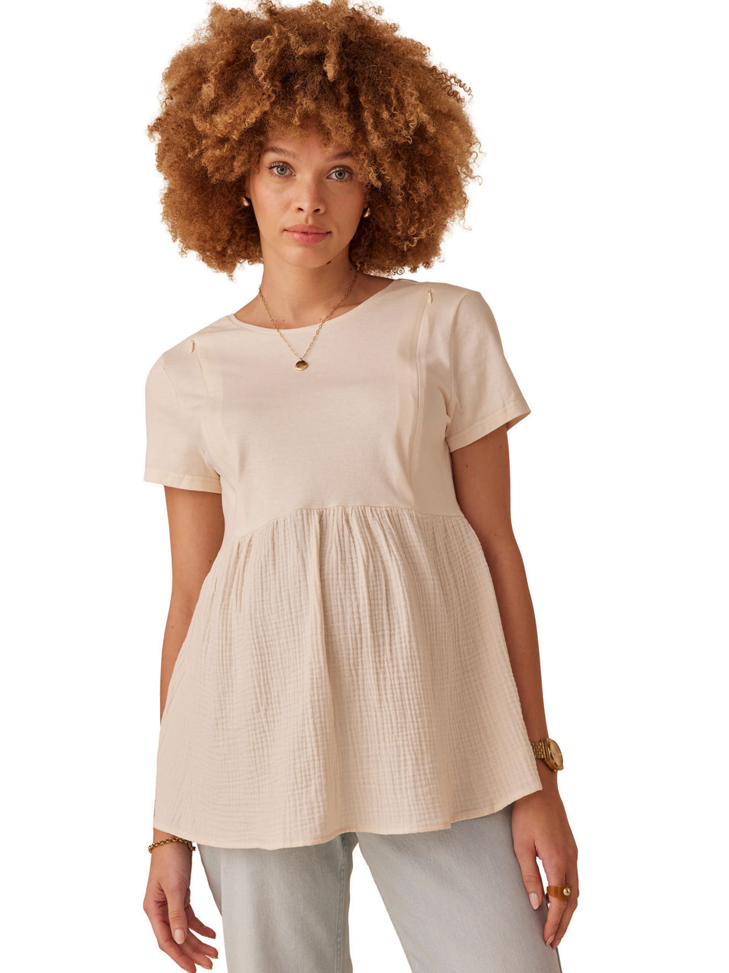 Envie de Fraise T-Shirt für Schwangerschaft & Stillzeit sandfarben
