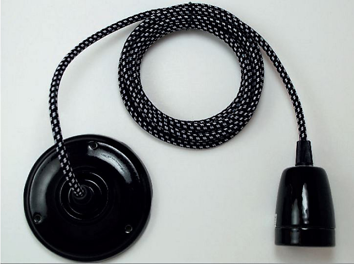 Pavillon céramique noir Ø10,5 x H. 3cm Tibelec