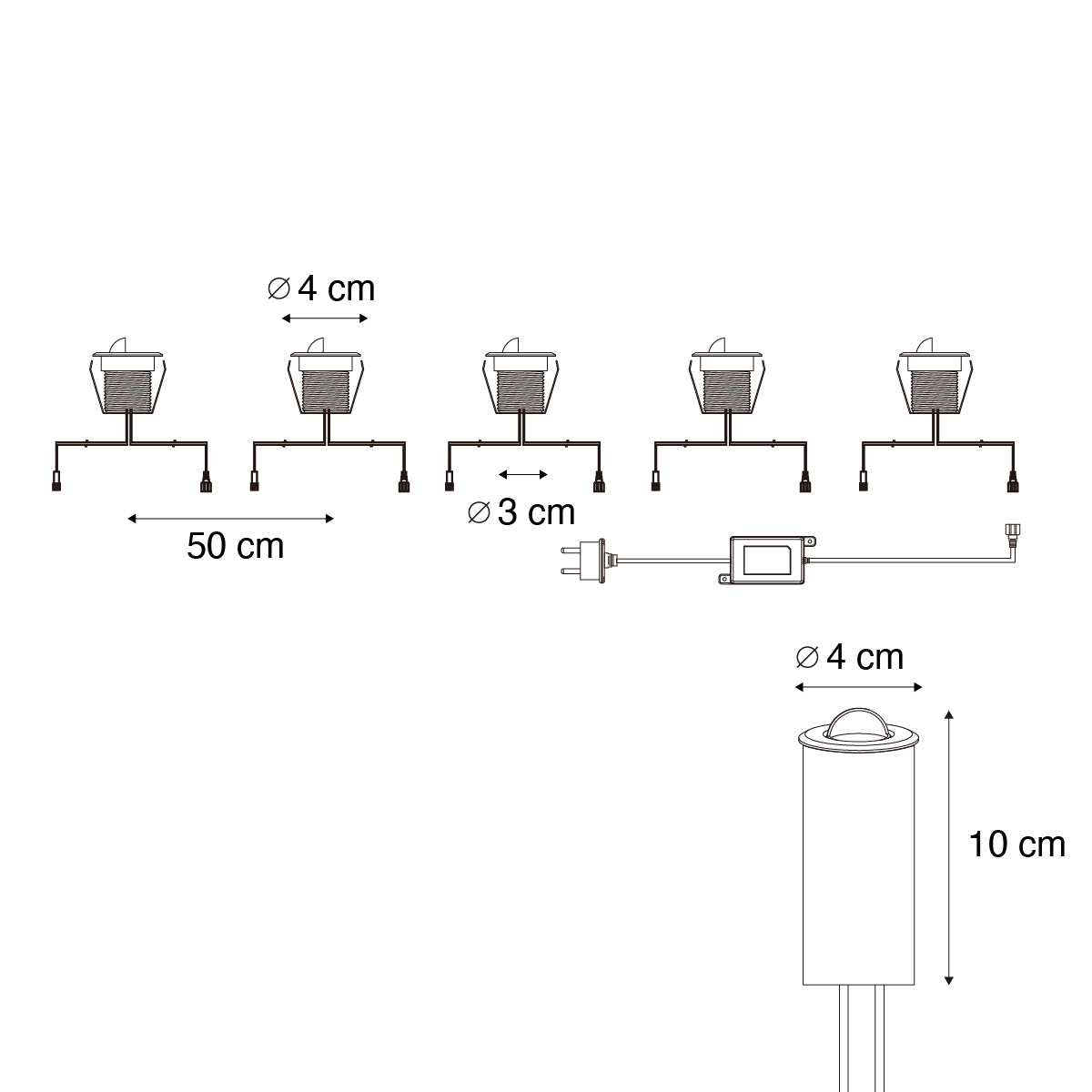 QAZQA Set van 5 moderne grondspots wit incl. LED IP67 - Linsey