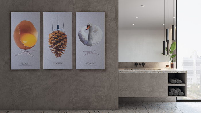 Akustikbillede Art-Acoustic koglen 60 x 120 cm - lys grå