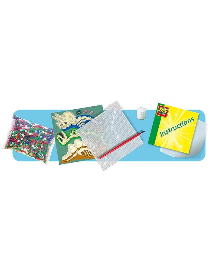 Bügelperlen-Set 3D-DINOSAURIER mit Zubehör