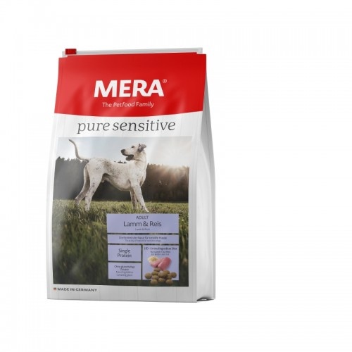Ração para animais de estimação Mera Pure Sensitive com sabor de cordeiro e arroz