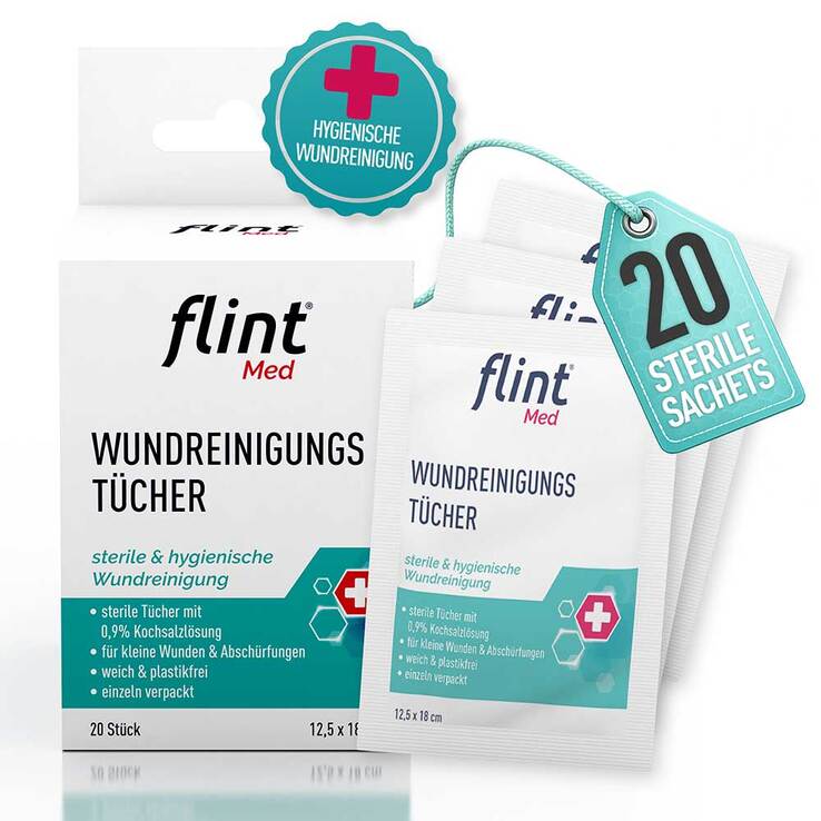 Flint Med Wundreinigungstücher steril 12,5x18 cm, 20 St