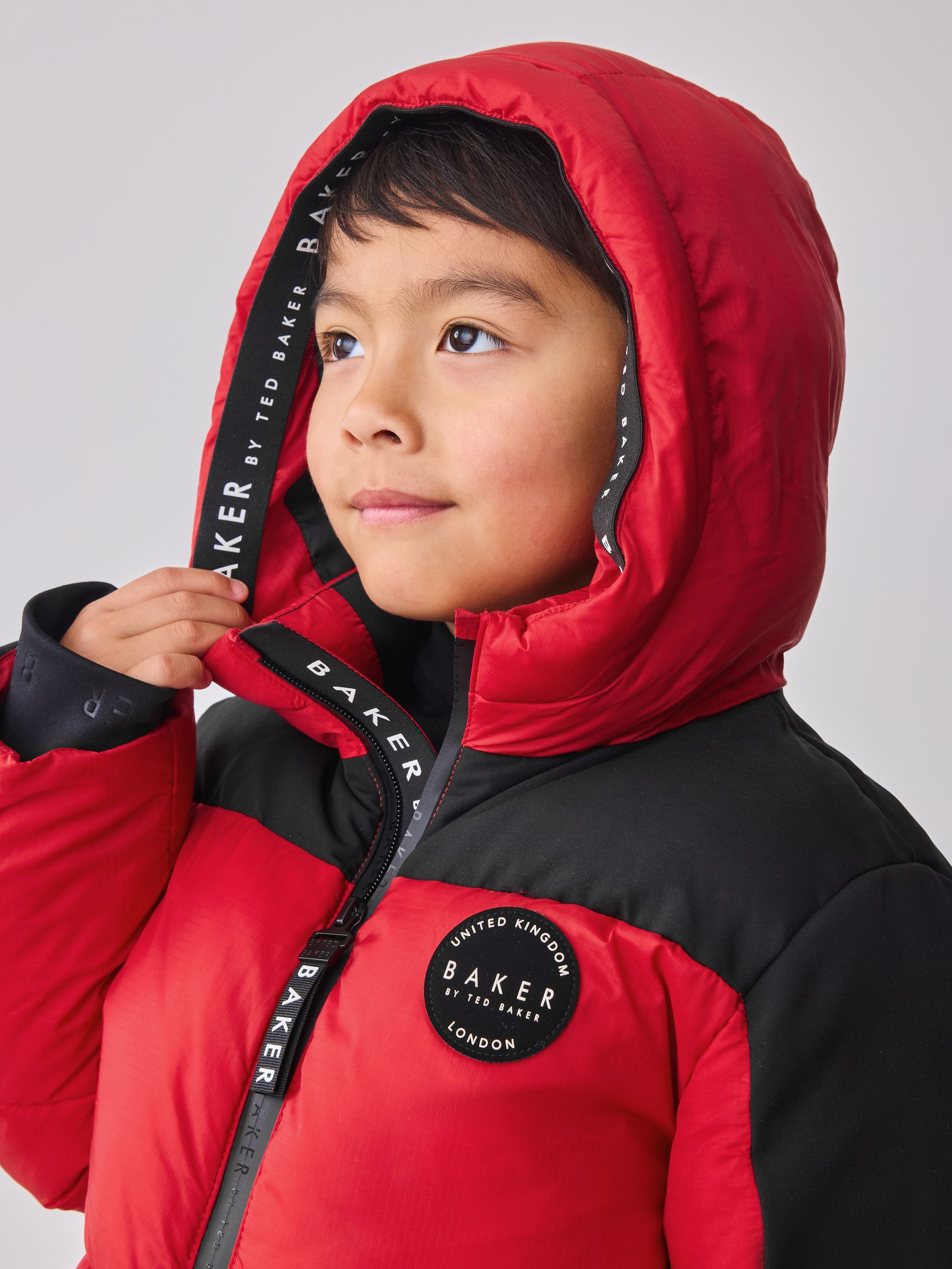 Rood/zwart - Baker By Ted Baker Shower Resistant Colourblock Padded Jackets